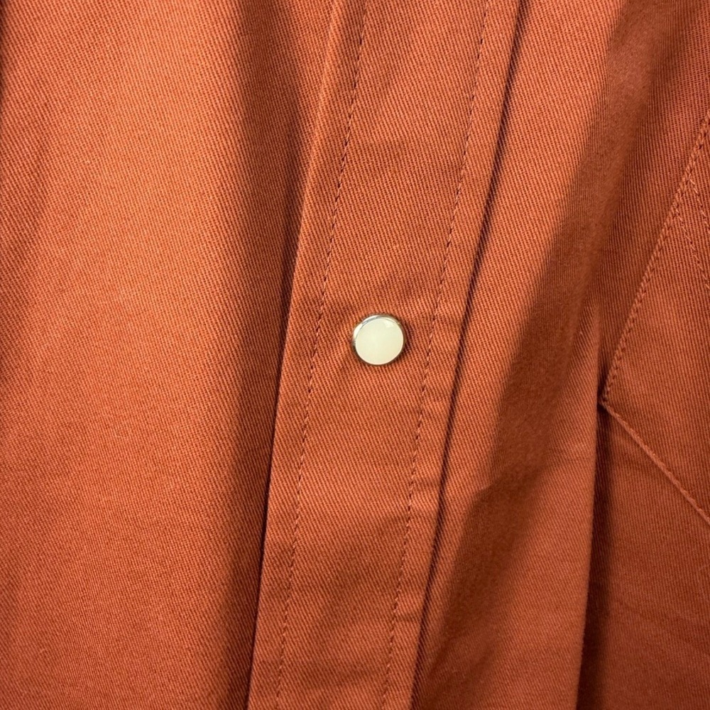 Wrangler Mens 3X Big Western Snap Western Shirt Rust Orange Cotton Twill MS1037E - Picture 4 of 16